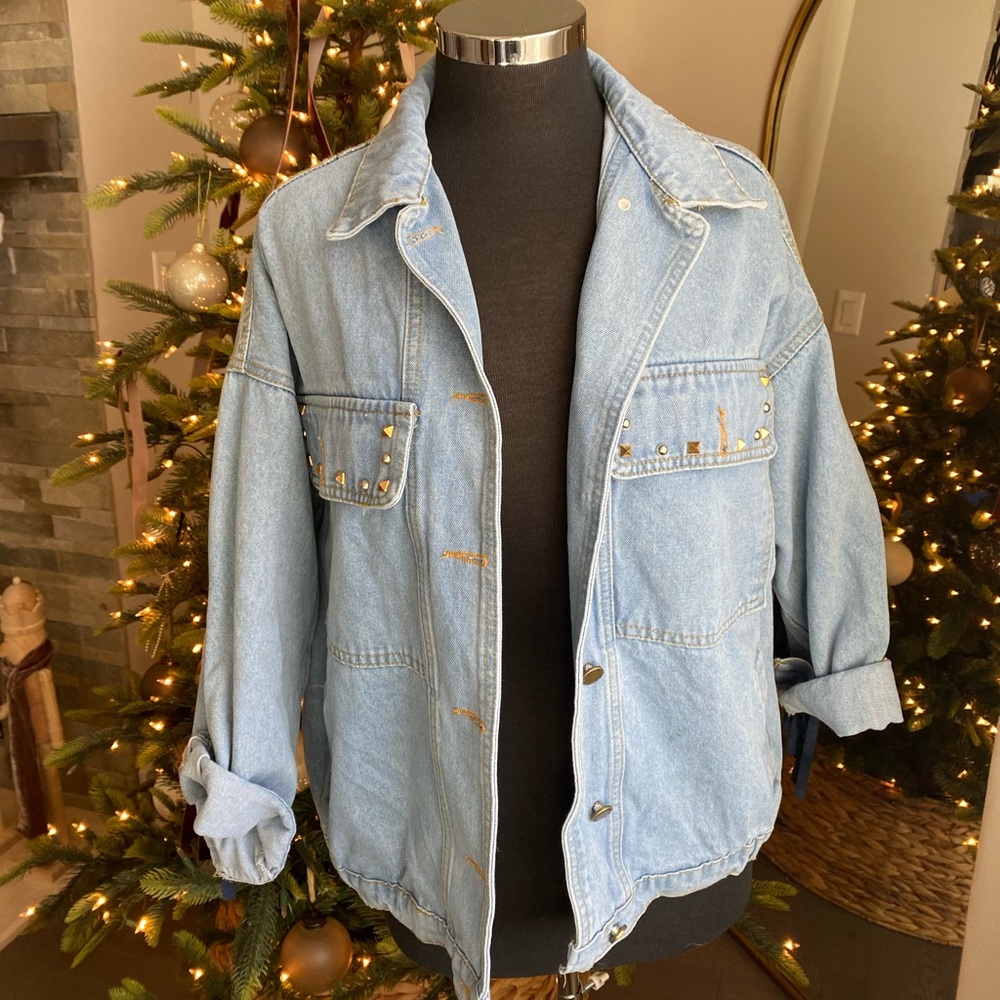YIDULA - detailed stitching fringe jean jacket
